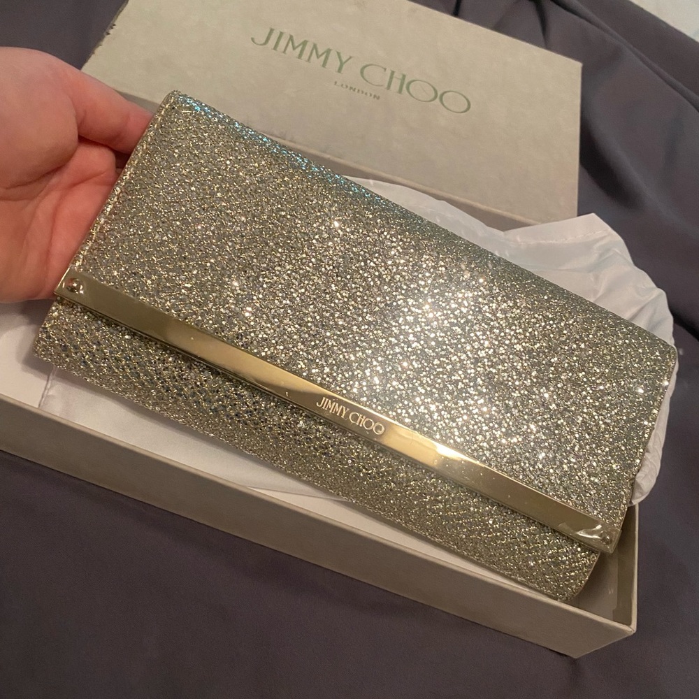 New Jimmy Choo Milla clutch w/Authentication Card